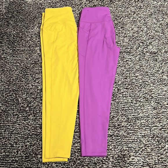 DSG size M legging bundle! Bright purple and lemon yellow. WITH POCKETS! - Picture 2 of 16